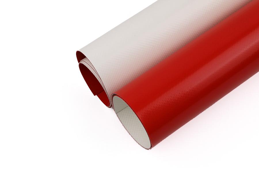 PVC-gecoate stof voor trouwtent rood en wit 750g 1000D23x23